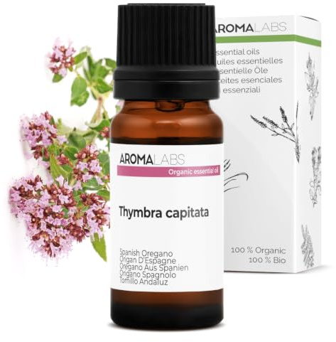 BIO - Spanish Oregano Essential Oil - 10mL - 100% Pure, Natural, Chemotyped and AB Certified - AROMA LABS (French Brand)