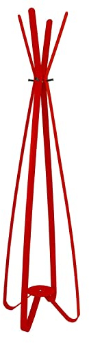 Gorillz Modi Eight Garderobenständer stehend rot (167 x 45 x 45 cm) I eleganter Kleiderständer aus robustem Stahl mit 4 Garderobenhaken I Platzsparende Garderobe in schlichtem Design