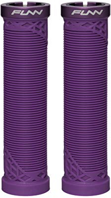 Funn Hilt Manopole per Mountain Bike con sistema di bloccaggio semplice, leggere ed ergonomiche, con un diametro interno di 22 mm, manopole uniche per manubrio con motivo (Viola)