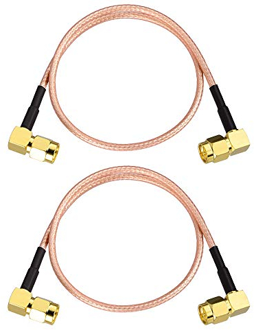 Superbat Cavo Antenna SMA 30cm SMA Maschio verso Maschio Angolo Dritto Cavo RG316 per Misura SWR, Analizzatore di Spettro, Amplificatore a Basso Rumore LNA, Dongle RTL SDR, Ricevitore ADS-B (2 pezzi)