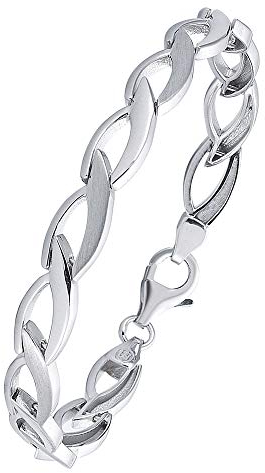 Vinani Armband 925 Sterling Silber - klassisch mattiert glänzend - für Frauen und Herren - Unisex - Gliederarmband 2BAO