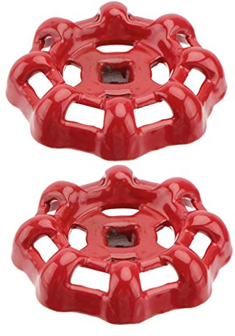 BESTonZON Ventil Handrad Gusseisen Kugelhahn Ventil 2pcs 7mm Rot Absperrventil Wasserhahn Wasserrohr Oberteil Griff Ersatz Zubehör