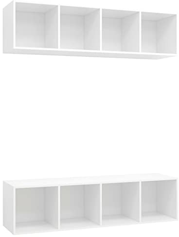 vidaXL Wall-mounted TV Cabinets 2 pcs White Engineered Wood