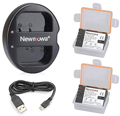Newmowa DMW-BLF19 Remplacement Battery (2 pack) and Dual USB Charger for Panasonic DMW-BLF19 and Panasonic DMW-BLF19E Panasonic DMC-GH5 DMC-GH3 DMC-GH3A DMC-GH3H DMC-GH4 DMC-GH4H DC-GH5S