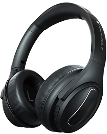 ANC Active Noise Cancelling Over-Ear Headphones Apt-X Low Latency Bluetooth 5.0 Wireless Foldable Hi-Fi Stereo Deep Bass Headsets with Mic, for Sports/Gaming,Black