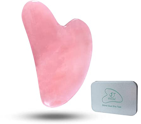 Ditind Gua Sha Quartz Rose Outils Visage GuaSha pour toxines/Prévient les rides pour Spa Acupuncture Therapy Trigger Point Traitement