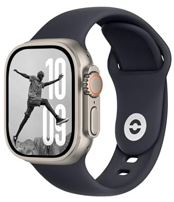 DONEGANI SB per Cinturino Apple Watch 40mm 44 mm 46mm 42mm 45mm 41mm 38mm 49mm Se Ultra 2 Serie 10 9 8 7 6 5 4 3 Band Bracciale Sport Silicone, Mezzanotte