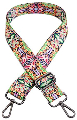 Taschengurt Boho Verstellbar Schulterriemen für Taschen, 80-140cm Ersatz Trageriemen mit Karabiner 3.8cm Breiter Schultergurt Umhängegurt Taschenhenkel für Damen DIY Taschen Handtaschen,Grün