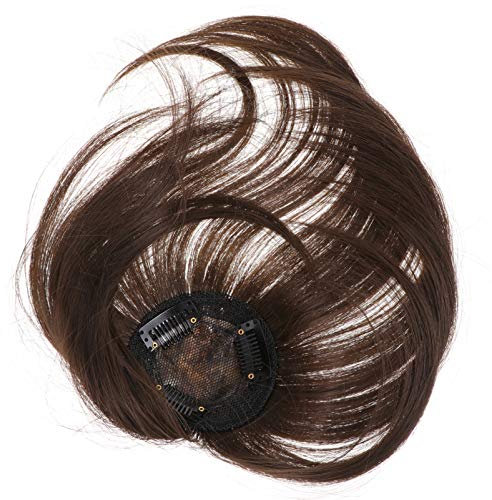 LALAFINA Fringe 1Pc Topper Perücke Clip-On Extensions Mädchen Faser Bügel Bügel Flach Mode Für Hohe Damen Front Topper Gebunden Wiglets Clip Echter Extension Natürliche Farbe Air Bang Auf