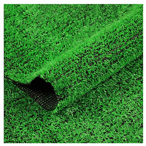 Kunstrasen 10 mm hoher Flor, grüner Grasteppich aus Kunststoff für Parklandschaft, Wandverkleidung, dekorativer Kunstrasen, 2 x 1 m (2 x 18 m)