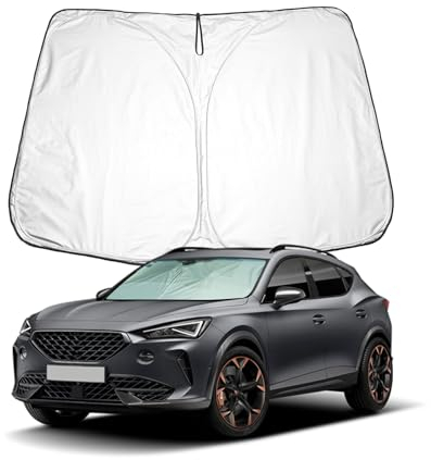 BIXUAN Golf8 Parasol Compatible con VW Golf 8 MK8 2020-2024 2025 Cupra Formentor 2021-2024 2025 Seat Leon MK4 KL1/KL8 2020-2024 2025 el Parabrisas del Coche Cubierta Parabrisas Delantero Bloqueo UV