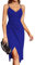 Laughido Robe de Cocktail pour Femme, Robe de soirée, Robe midi, élégante, Festive, Moulante, Mariage, sans Manches, Bretelles Spaghetti, Bleu Roi, XL