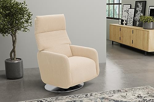 DOMO. collection Polstersessel Beja, Sessel mit Relaxfunktion, Dreh-Sessel, Fernsehsessel, Schlafsessel, Polstergarnitur, 70 x 93 x 155 cm (BxTxH), Creme