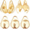 Beebeecraft 1 Box 300 Stück Perlenspitzen 18 Karat Vergoldet Kalottenenden Offene Clamshell Knotenabdeckungen Umklappbare Perlenspitzen 1 mm Kleine Loch Endkappen Für Knoten Crimp Ergebnisse
