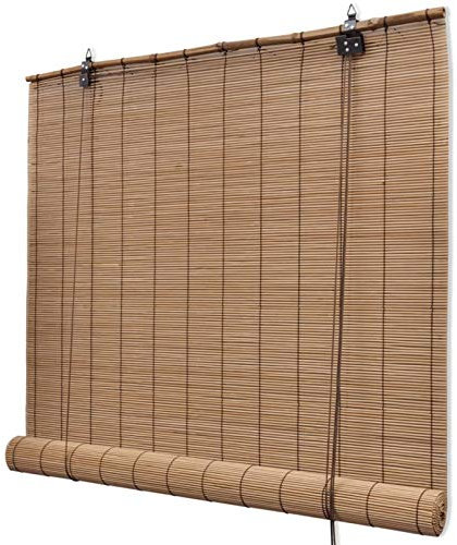 ARKEM Bambusrollo Braun 80x160 cm Sichtschutz Bambus Holzjalousie Innen Wetterfeste Outdoor VorhäNge