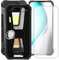 HGJTFANY für Unihertz Tank 2 Hülle mit 2 x Gehärtetem Glasfolie, 360° Drehbar Handy-Ringhalter Case, Schwarz Weiche Silikon Anti-Kratzer Schutzhülle Cover für Unihertz Tank 2 (6.81)