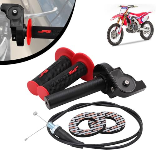 IUVWISN Motorrad Schnellgasgriff 7/8'' 22 mm Aluminium Griffe Motorrad Gashebel Gaszug Universal für 50 110 125 150 200 252 cc Lenker Dirt Pit Bike ATV Mini Bike Schwarz