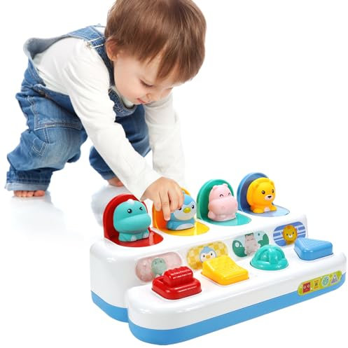 HENGBIRD Pop up Baby Spielzeug ab 12 Monate, Montessori Spielzeug ab 1 Jahr Motorikspielzeug ab 6 Monten Frühe Entwicklung Ursache & Wirkung Lernspielzeug Baby Ostern Geschenk Jungen Mädchen