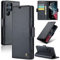 Rerzoiro Handyhülle für Samsung Galaxy S22 Ultra Hülle, Premium PU Leder Klapphülle RFID Schutzhülle Magnet Kartenfach Standfunktion Flip Wallet Tasche Case Kompatibel Samsung S22 Ultra, Schwarz