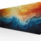 Mauspad XXL 800x300x3mm,Gaming Mauspad orange Farbe Mousepad Groß,Schreibtisch Unterlage Blau Motiv,WassXerdicht Desk Mat,Mouse Pad mit Vernähte Kanten,Verbessert Präzision und Geschwindigkeit YF-67
