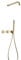 Bathroom Round Concealed Brass Shower System Kit, Luxury Rain Shower (10-16 inch) 45CM Shower Arm System Set,with Handheld Shower Head and 2 Functions Shower Mixer Valve,Brushed Gold