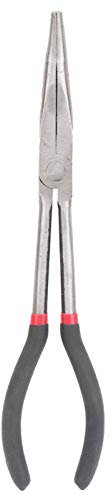 Respicefinem 45 Degrees Angle Long Needle Nose Pliers Bent Needle Nose Pliers with Plastic Handle Hardware Tool Extra Long Needle Nose Pliers