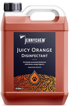 Concentrated Pet Disinfectant 5L | Powerful, Long-Lasting Fresh Scent Cleaner | Kills Germs & Bacteria | Safe for Use Around Pets | Ideal for Pet Areas, Kennels, Homes & More (Orange)