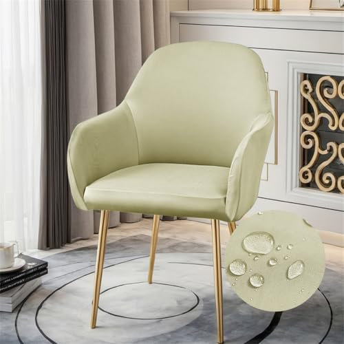Highdi Wasserdicht Stuhlhussen mit Armlehne, Weicher Stretch-Stuhlbezug, Hussen für Esszimmerstühle Sesselbezug Waschbar Universal für Esszimmer Hotel Bankett Deko (Beige,6er Set)
