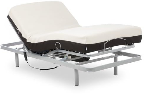 Geriafy - Lattenrost elektrisch verstellbar | Orthopädische Matratze 20 cm. Visco Plus (90x200, Kabelsteuerung)