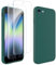 Ruayia Coque pour iPhone SE 2022/2020 et iPhone 8/7 avec 2 Pièces Protection Écran en Verre Trempé, Housse en Silicone Liquide Slim, Case Antichoc Souple pour iPhone SE 3/8/7-4,7-Vert Foncé