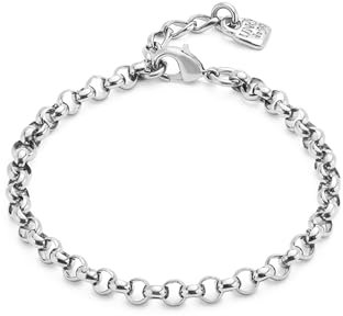 UNO de 50 Pulsera Cadena Bañadas En Plata De Ley