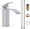 VirtuGro Robinet Salle Bain Robinet Cascade Lavabo avec Corps en Céramique en Acier Inoxydable Pas de Bruit Mitigeur Lavabo Monocommande Chaud et Froid à Double Commande Economies D'eau (Argent)