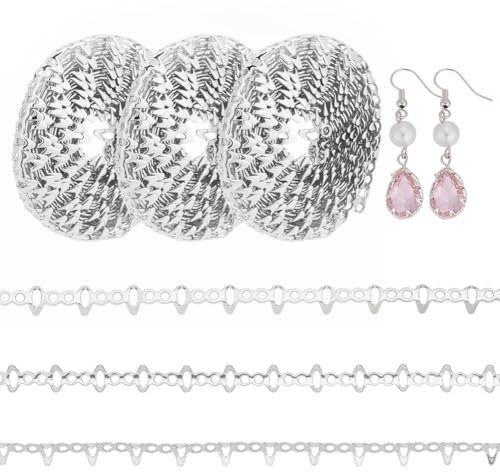 arricraft 3.2 Yards 925 Sterling Silver Plated Copper Bezel Strip Gallery Wire, Sterling Copper Gemstone Bezel Craft Bezel Wire for DIY Necklace Bracelet Earrings Jewelry Making Accessories