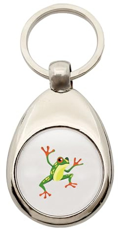 Huuraa Schlüsselanhänger Frosch Comic Geschenk | Einkaufswagenchip Geschenkidee Motiv Anhänger für Frauen und Männer