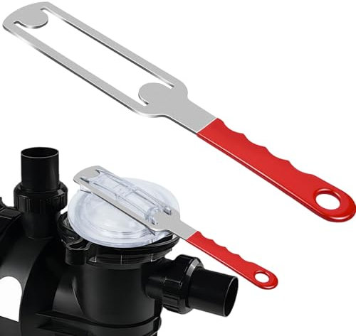 Feoang Upgraded Pool Pump Lid Removal Tool with Handle Grip, Metal Pump Lid Remover Pump Cover Removal Tool Swimming Pools Strainer Lid Wrench for Hayward Super II Pump Sp3000（14.5 x 2.2