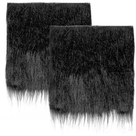 2 Stück Kunstfell Meterware, 60x40cm Schwarz Kunstfell Zum Basteln, Faux Fur Fabric für Sitzkissen, Stuhlbezüge, Böden, Weihnachtsdeko Plüschstoff