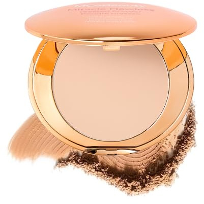 MCoBeauty Miracle Flawless Pressed Powder - 1 Light | Compact, Soft Focus Blurring, Finishing & Setting Makeup, Hydrating, Vegan & Cruelty Free