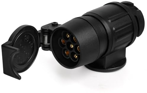 AOHEWEI 13 poliger auf 7 poliger Anhänger Stecker Adapter, 12V Wasserdichter Anhängeradapter, elektrischer Steckdosenadapter-Stecker, passend für Wohnwagen, Wohnmobile, Boote, Autos und LKWs