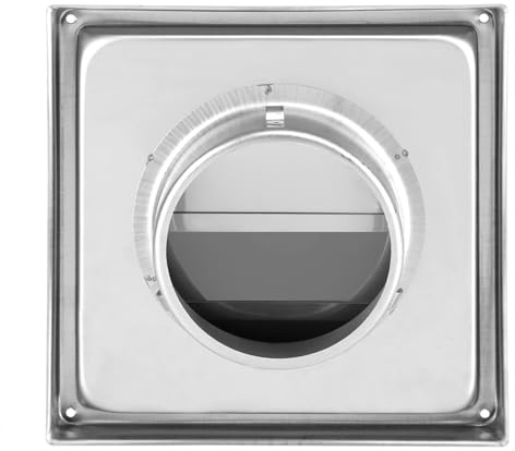 Xixian Stainless Steel Air Vent Duct Grill, Square Tumble Dryer Extractor Fan Outlet with Anti Draft Gravity Flaps, Screw Fixings, for Modern Home