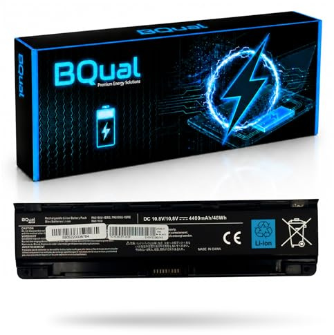 BQual PA5108U-1BRS PA5109U-1BRS PA5110U-1BRS PA5120U-1BRS Laptop Akku für Toshiba - 10,8 V 4400 mAh / 48 Wh Li-Ion Ersatzakku Schwarz