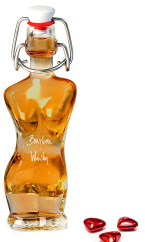 Bourbon | Miniature Whisky Gift | Woman Shaped Glass Bottle | 40ml | 40%