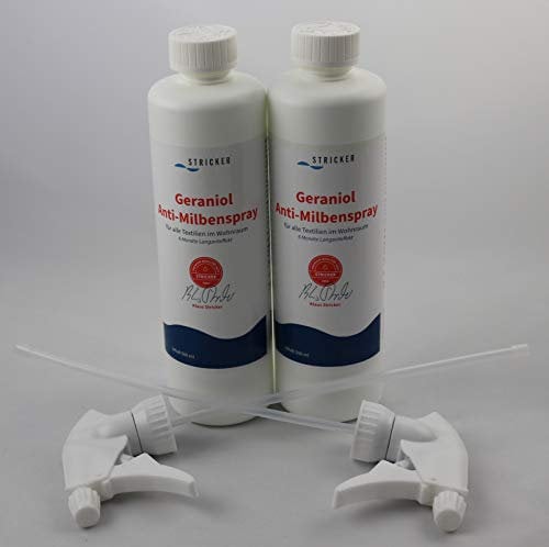 2X Geraniol Anti-Milbenspray 500ml Wasserbetten Stricker Chemie Alle Textilien