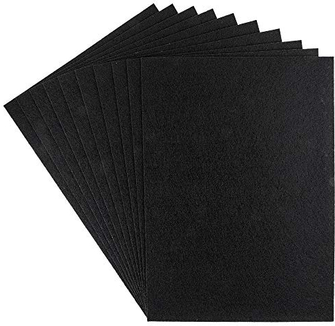 Ideen mit Herz Filz | 10 Bogen | selbstklebend | schwarz | 1 mm | Din A4 | ideal zum Basteln oder als Filzgleiter