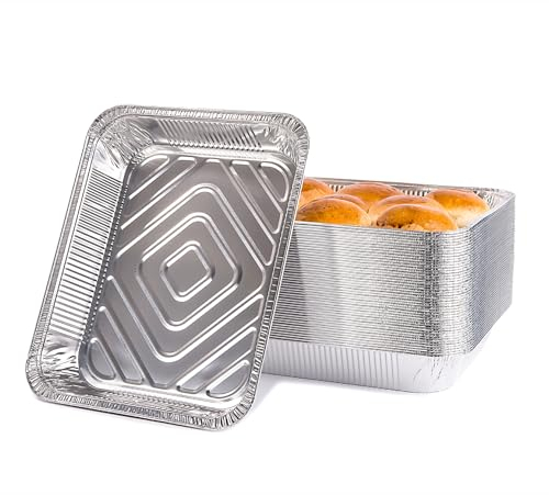 CONTITAL R31G | Vaschette Alluminio 8 Porzioni | Teglie Grandi Monouso per Alimenti, Microonde - Linea Professionale 50 Pezzi