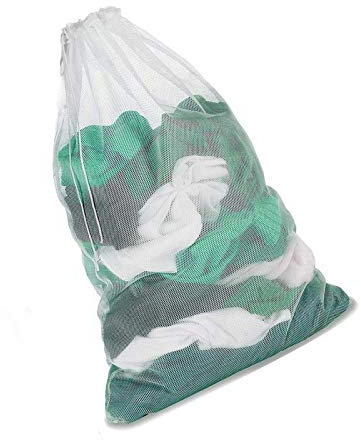 YCYUYK Wäschesack aus Netzstoff, mit Kordelzug, für Waschmaschine, groß, 58,4 x 88,9 cm, Weiß