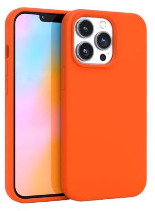 FELONY CASE - iPhone 14 Pro Case - Stylish Neon Orange Silicone Phone Cover - Wireless Charging Compatible, 360° Shockproof Protective Cases for Apple iPhone 14 Pro