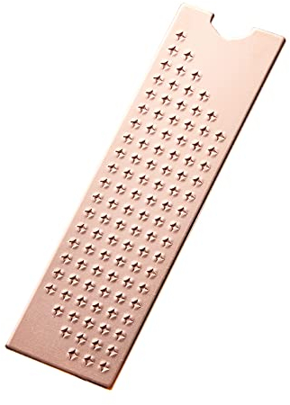 DolDer M.2 2280 SSD Kupfer Kühlerkörper 74 x 22 x2 mm,mit Wärmeleitpad, Schrauben, Silikonringe für Desktop PC (2mm)