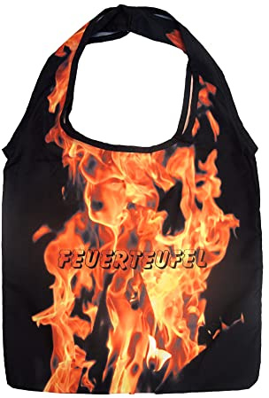 Generisch Einkaufsbeutel faltbar groß für Männer - Motiv Feuerteufel - lustig, Stoff, für die Handtasche, Einkaufstasche wiederverwendbar