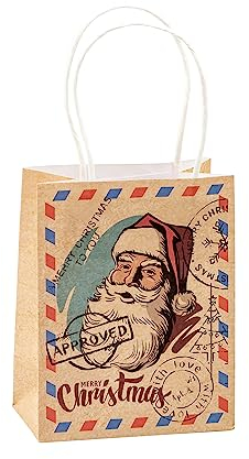 TSI Geschenktüten aus Kraftpapier WEIHNACHTEN, 12er Packung, Größe: Klein (HxBxT 14 x 11 x 6,5 cm), Art. Nr. 88021