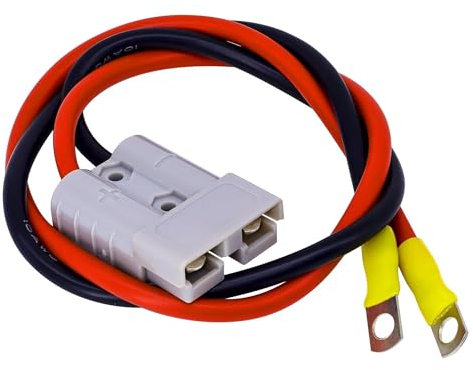 HISports Anderson Batterieanschluss Stecker 50 A 600 V mit O-Ring Kabel 10 AWG 50 cm,Ladestecker für Gabelstapler, Anhänger, Wohnwagen, Boote, Solaranlagen